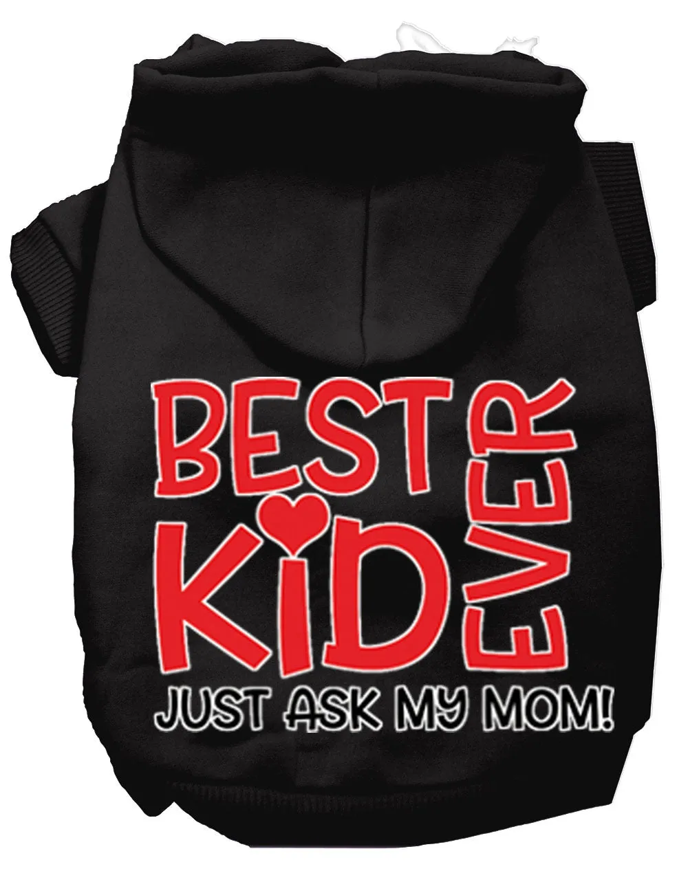 Ask My Mom Screen Print Dog Hoodie Black Xs