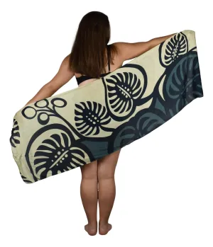 Beach Sarong | Monstera Sarong | Black Beach Wrap | Pareo