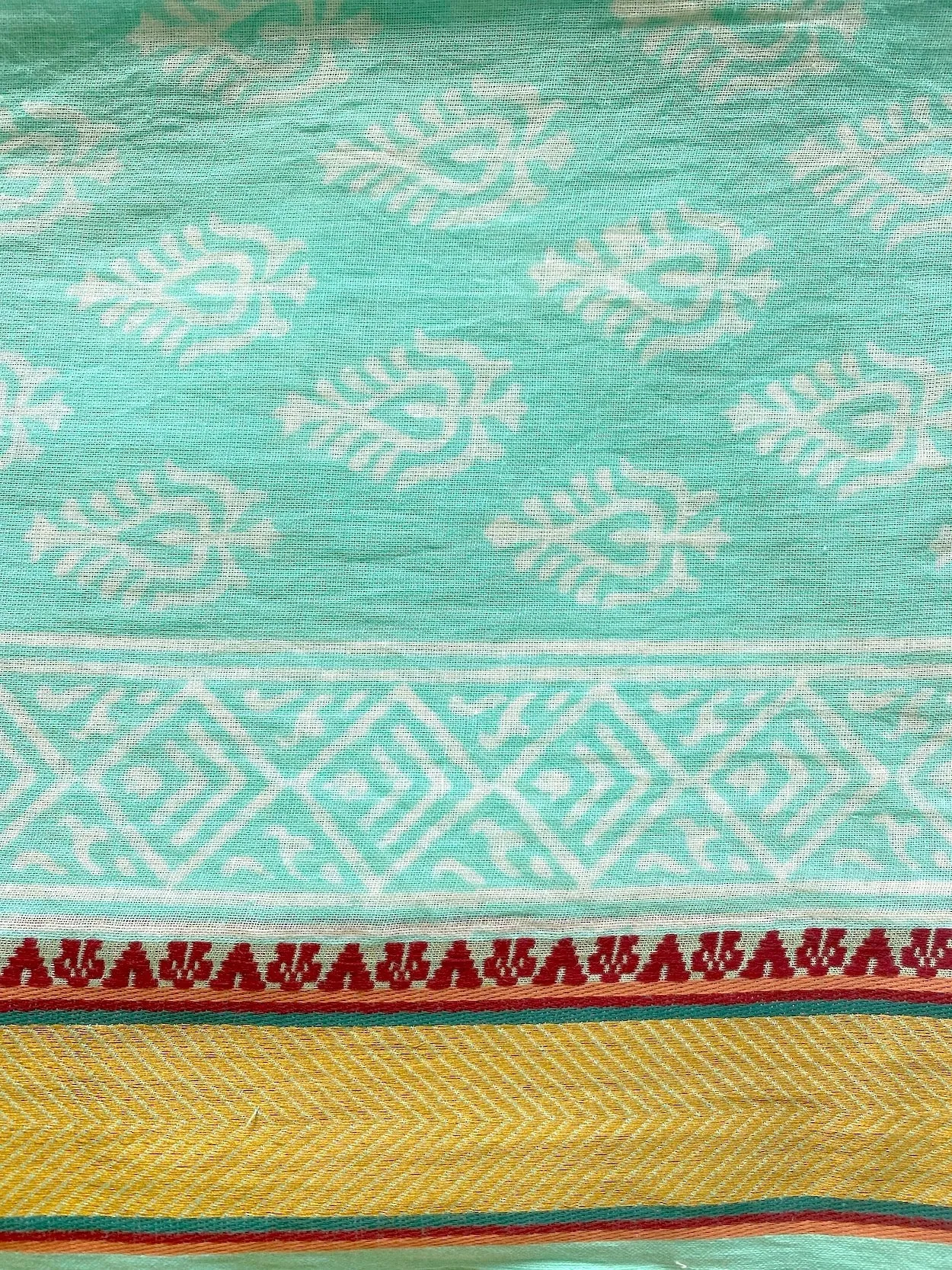 Block Printed Zari Sarong