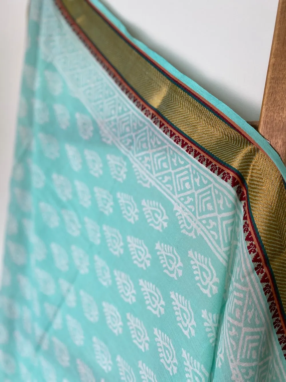 Block Printed Zari Sarong