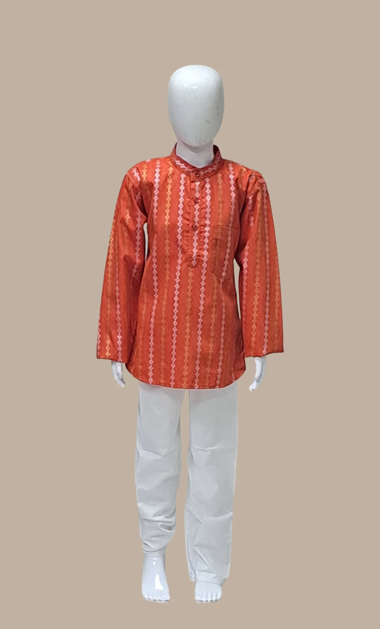 Burnt Orange Printed Kurta Top