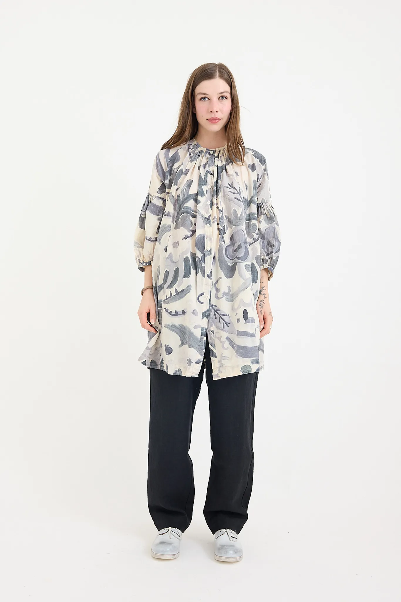 Casey Casey - 3BY3 Shirt - Light Print Blotch - Grey