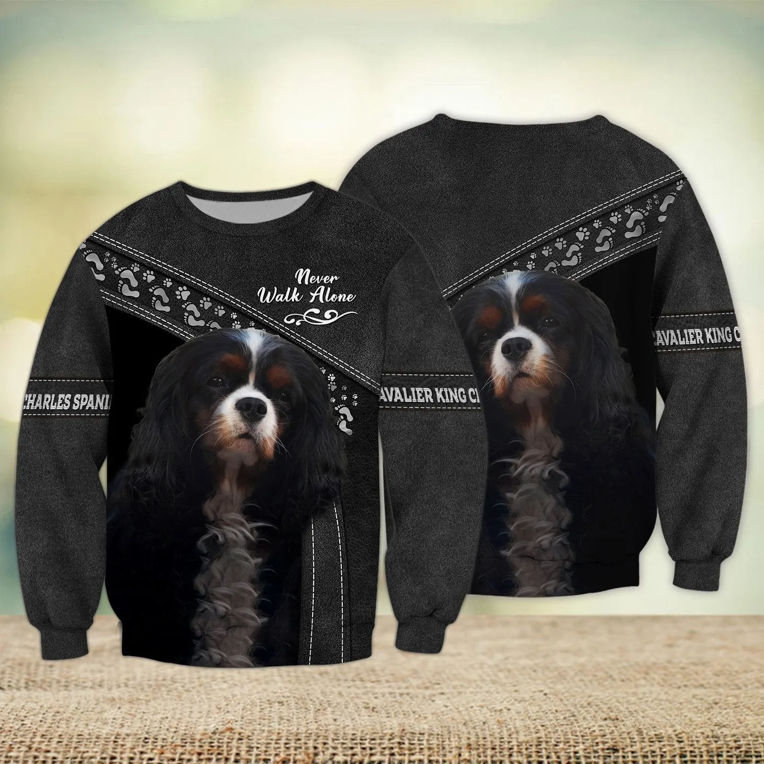 Cavalier King Charles Spaniel Love Multicolor Option Never Walk Alone 3D Full Print Shirts