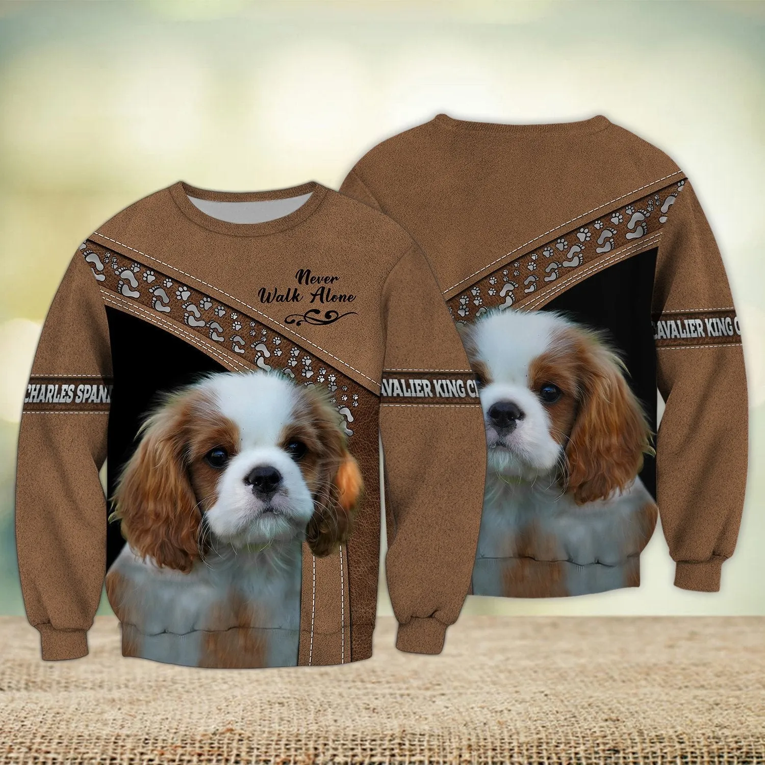 Cavalier King Charles Spaniel Love Multicolor Option Never Walk Alone 3D Full Print Shirts