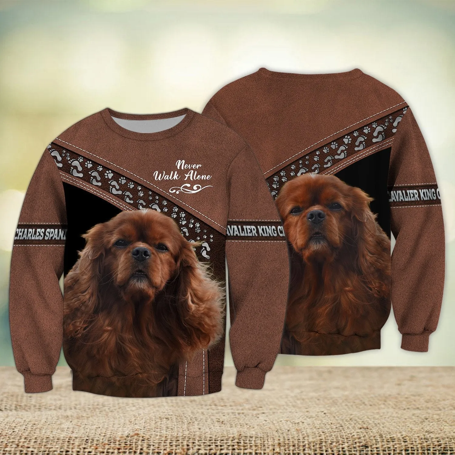 Cavalier King Charles Spaniel Love Multicolor Option Never Walk Alone 3D Full Print Shirts