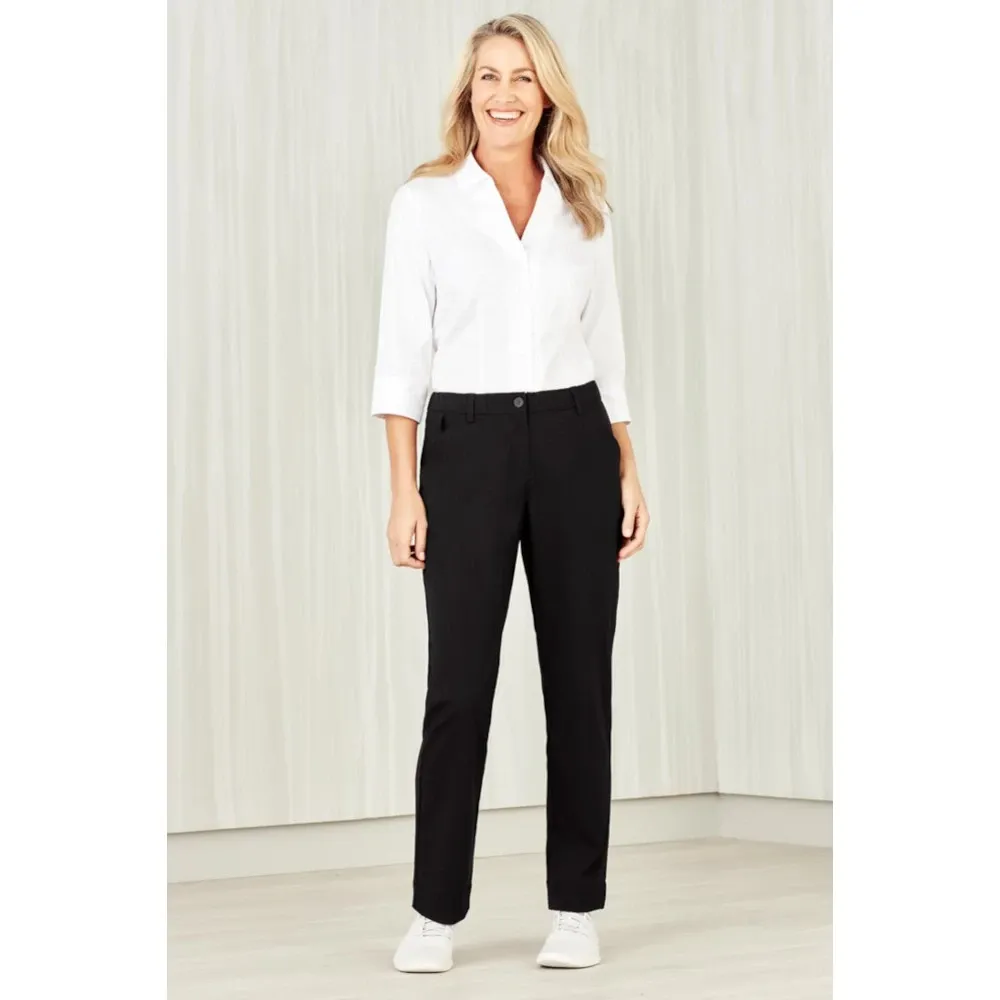 CL955LL SAH Biz Care Womens Comfort Waist Straight Leg Pant Black