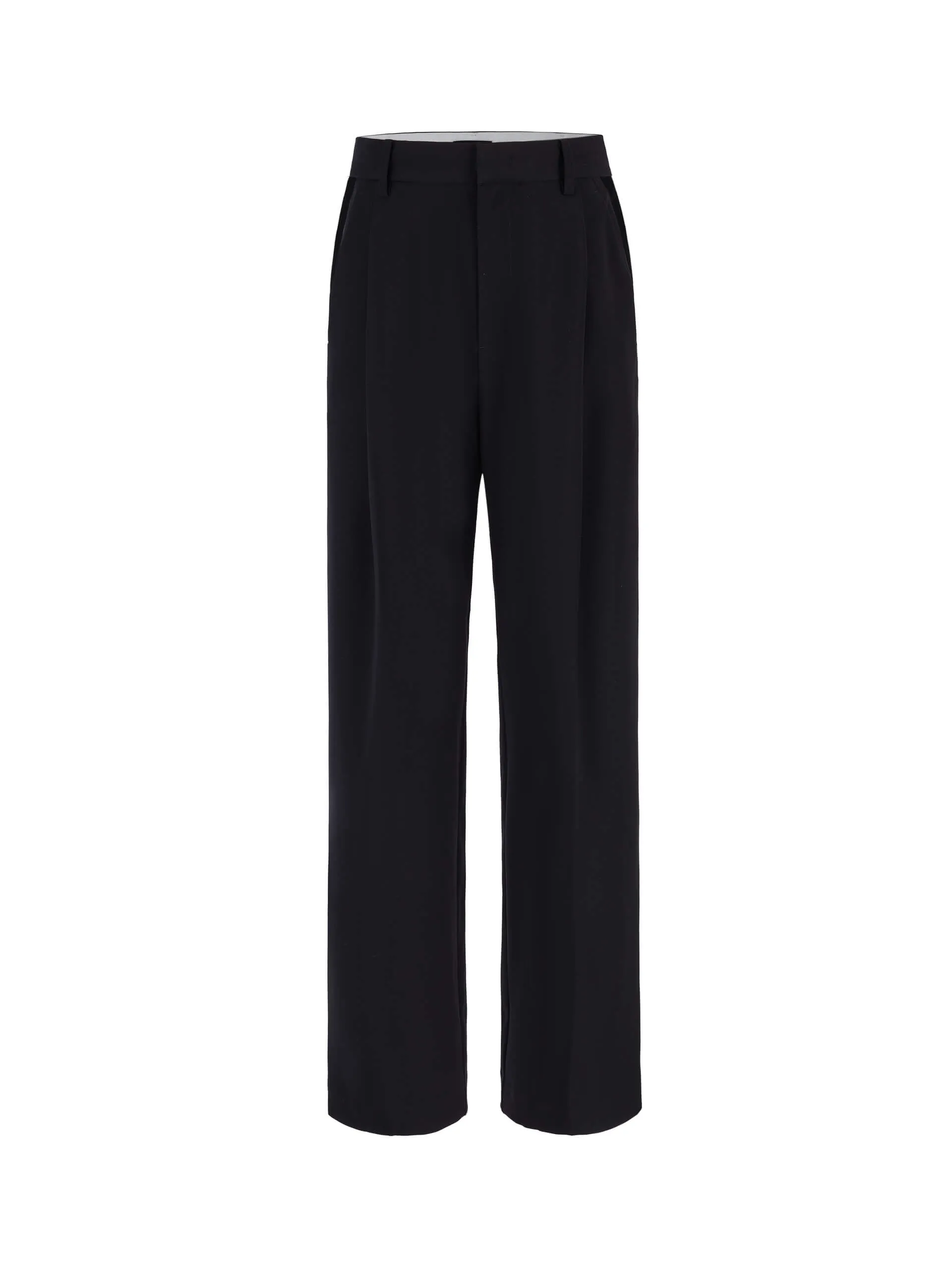 Contrast Trim Straight Pants