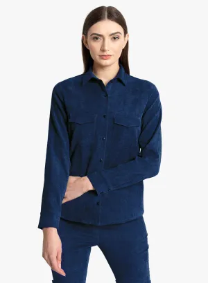 Corduroy Pocket Detail Boyfriend Shirt