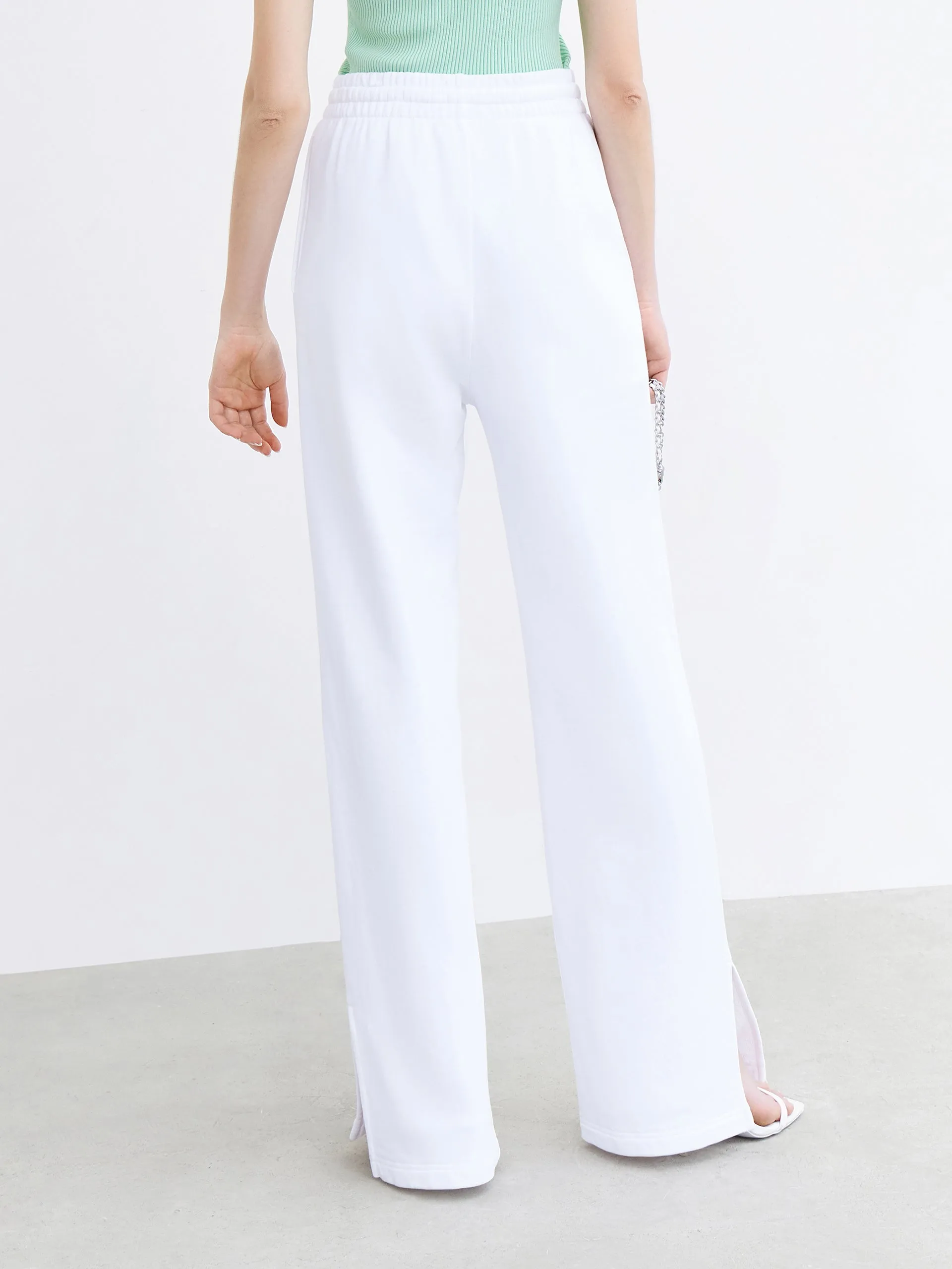 Cotton Drawstring Straight Pants