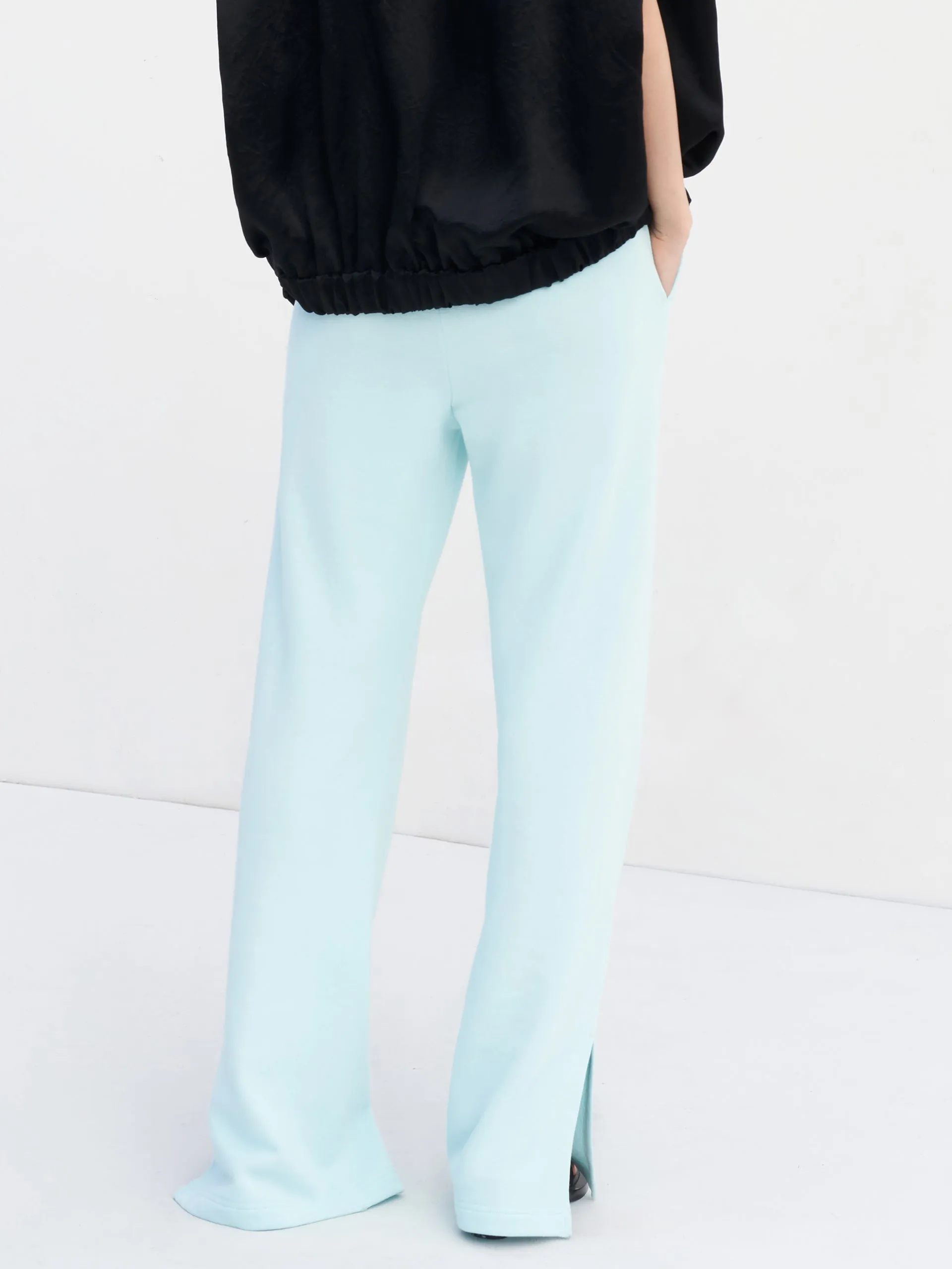 Cotton Drawstring Straight Pants