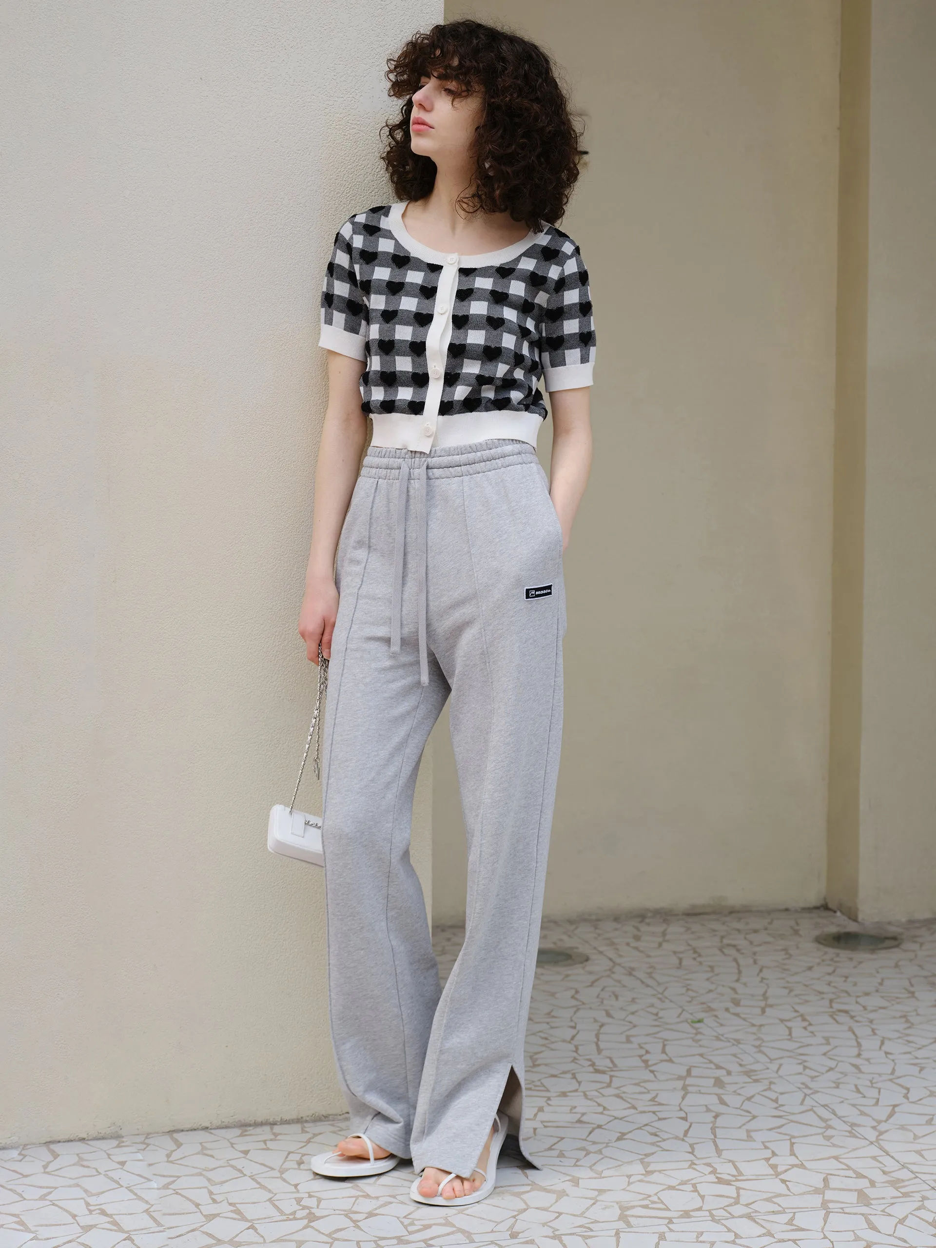 Cotton Drawstring Straight Pants