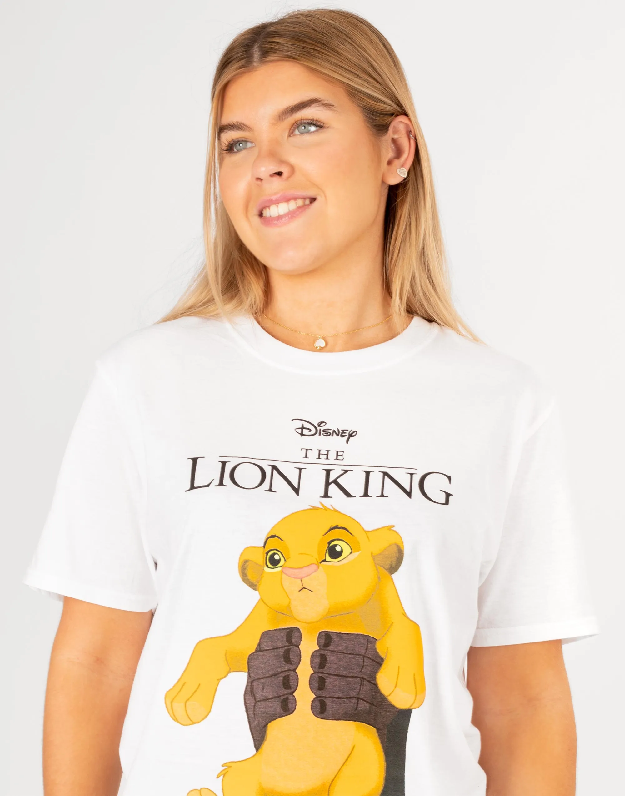 Disney Lion King Simba Cub Circle Of Life Women's Boyfriend Fit White T-Shirt