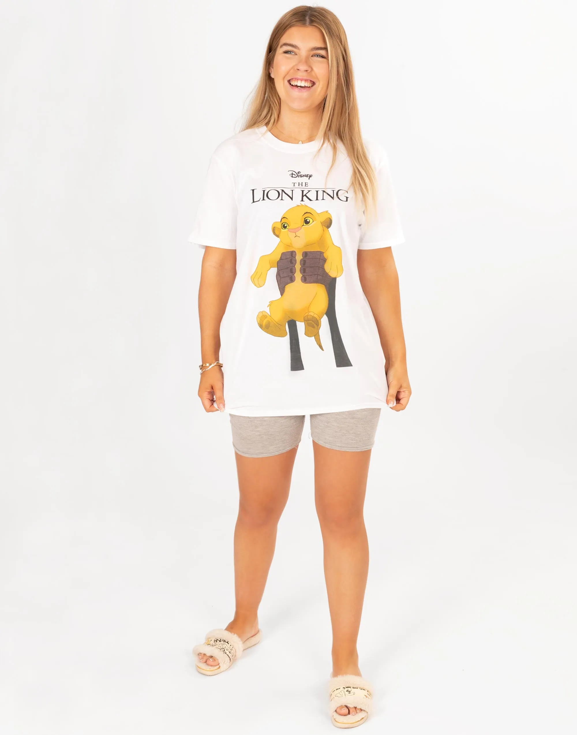 Disney Lion King Simba Cub Circle Of Life Women's Boyfriend Fit White T-Shirt