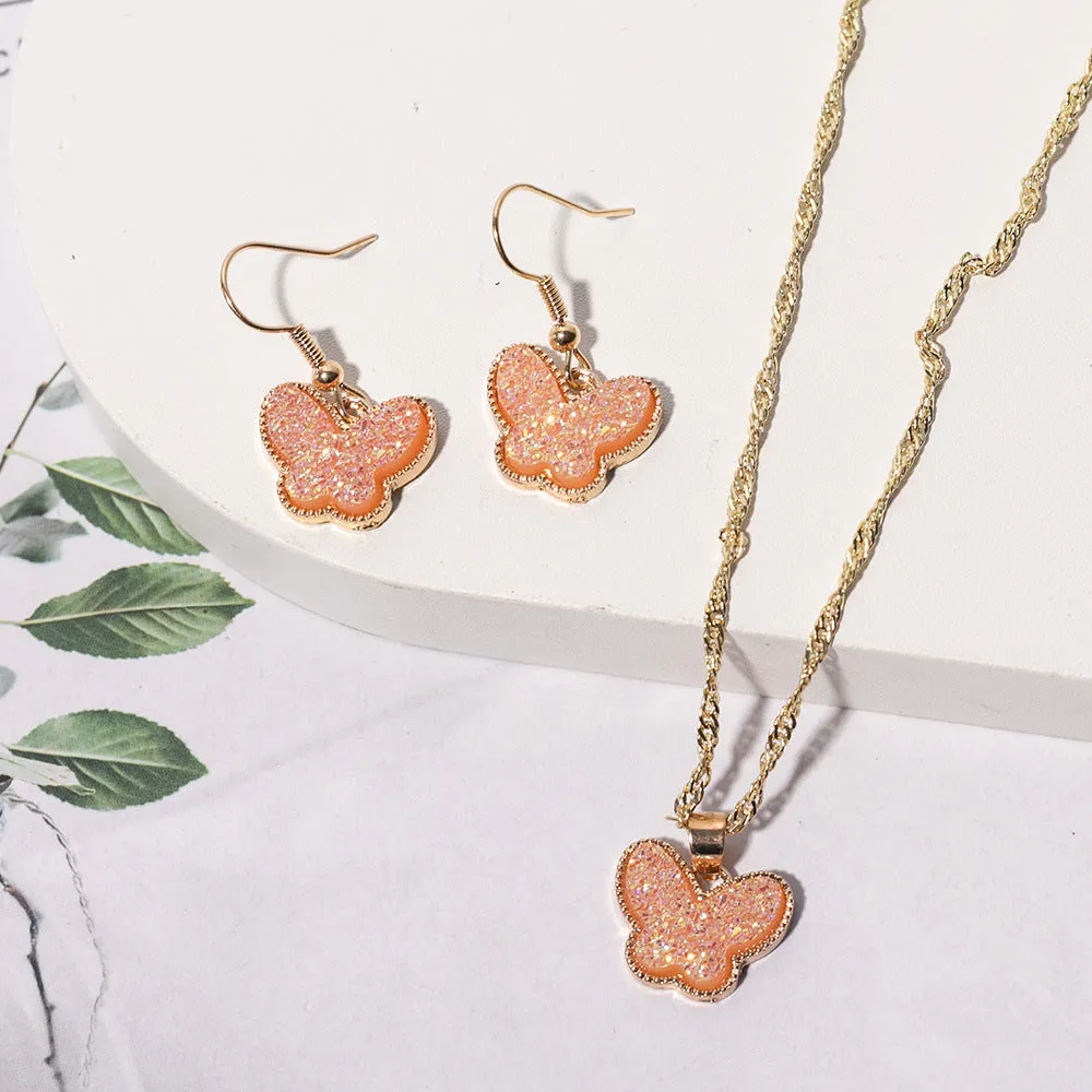 European And American Fashion Butterfly 2-piece Set Jewelry Wholesale