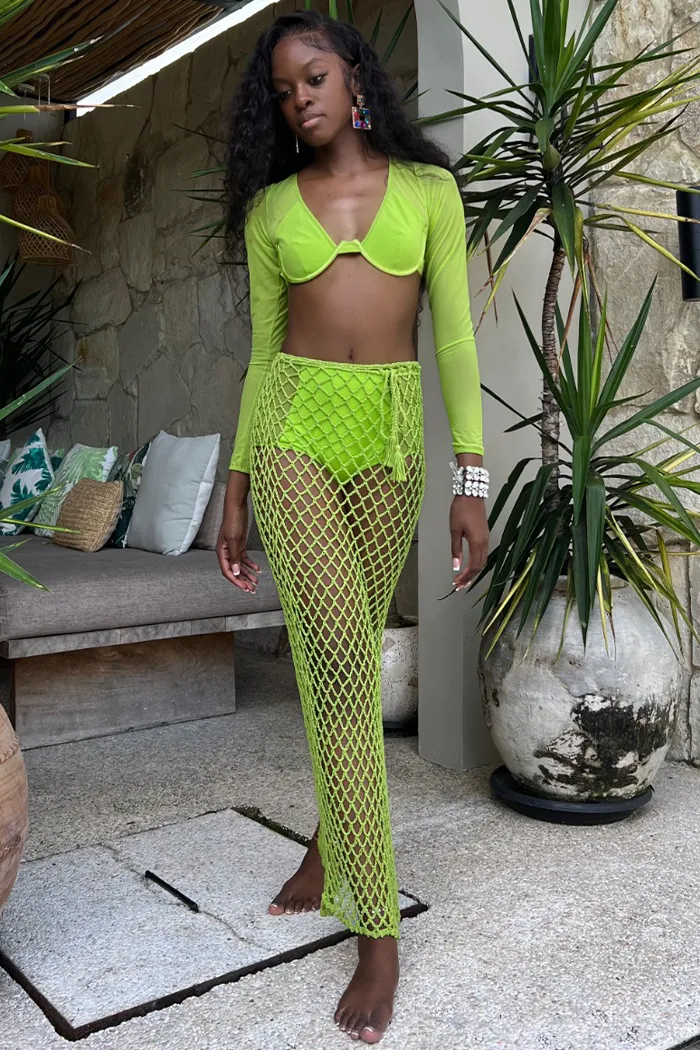 Fish net skirt- caterpillar