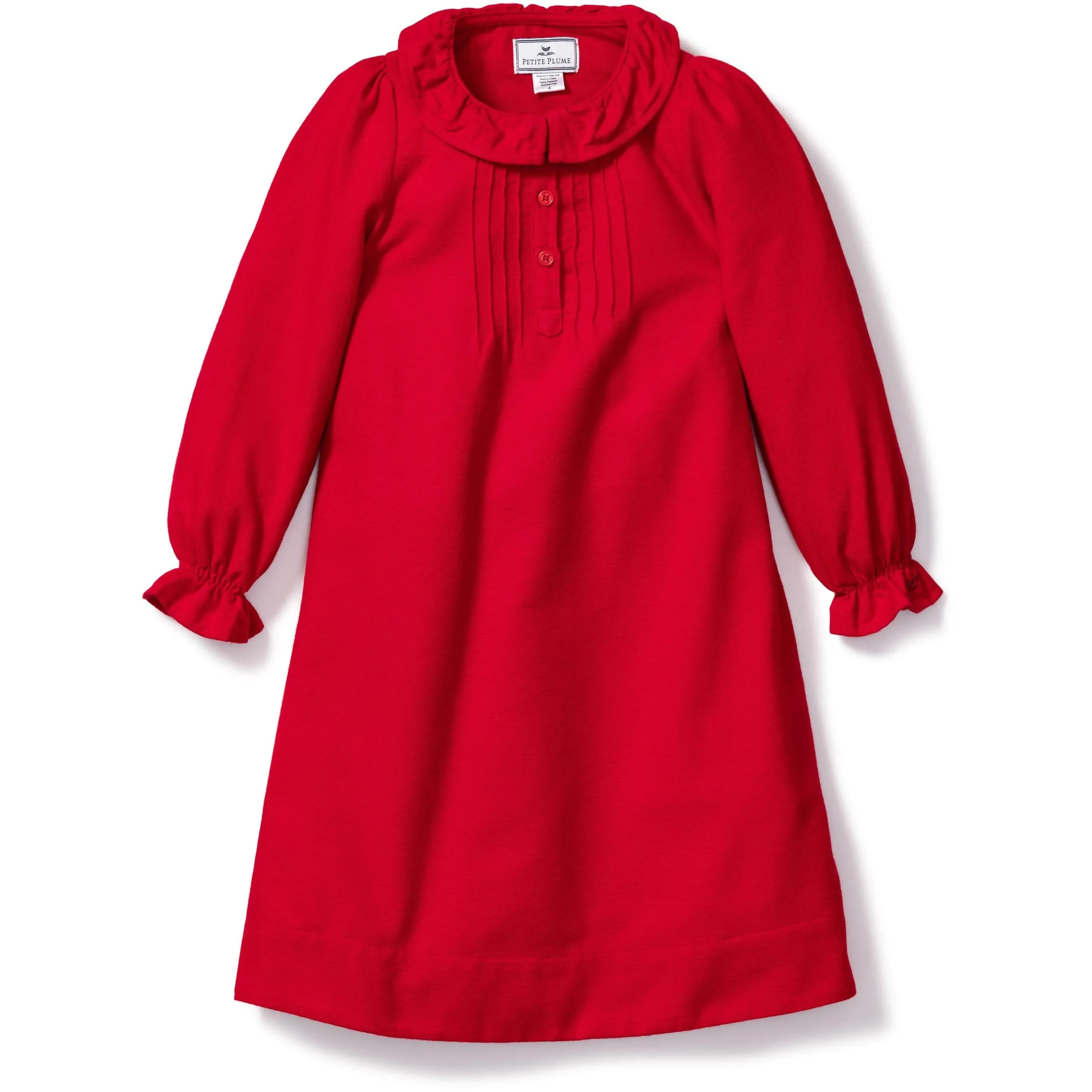 Flannel Victoria Nightgown- Red