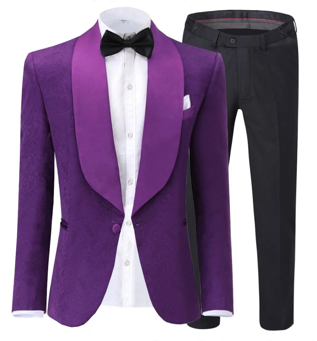 Formal Mens Suit 2 Pieces Shawl Lapel Tuxedos  (Blazer Pants)