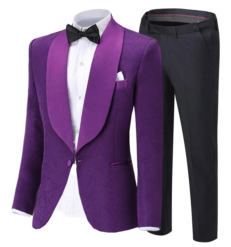 Formal Mens Suit 2 Pieces Shawl Lapel Tuxedos  (Blazer Pants)