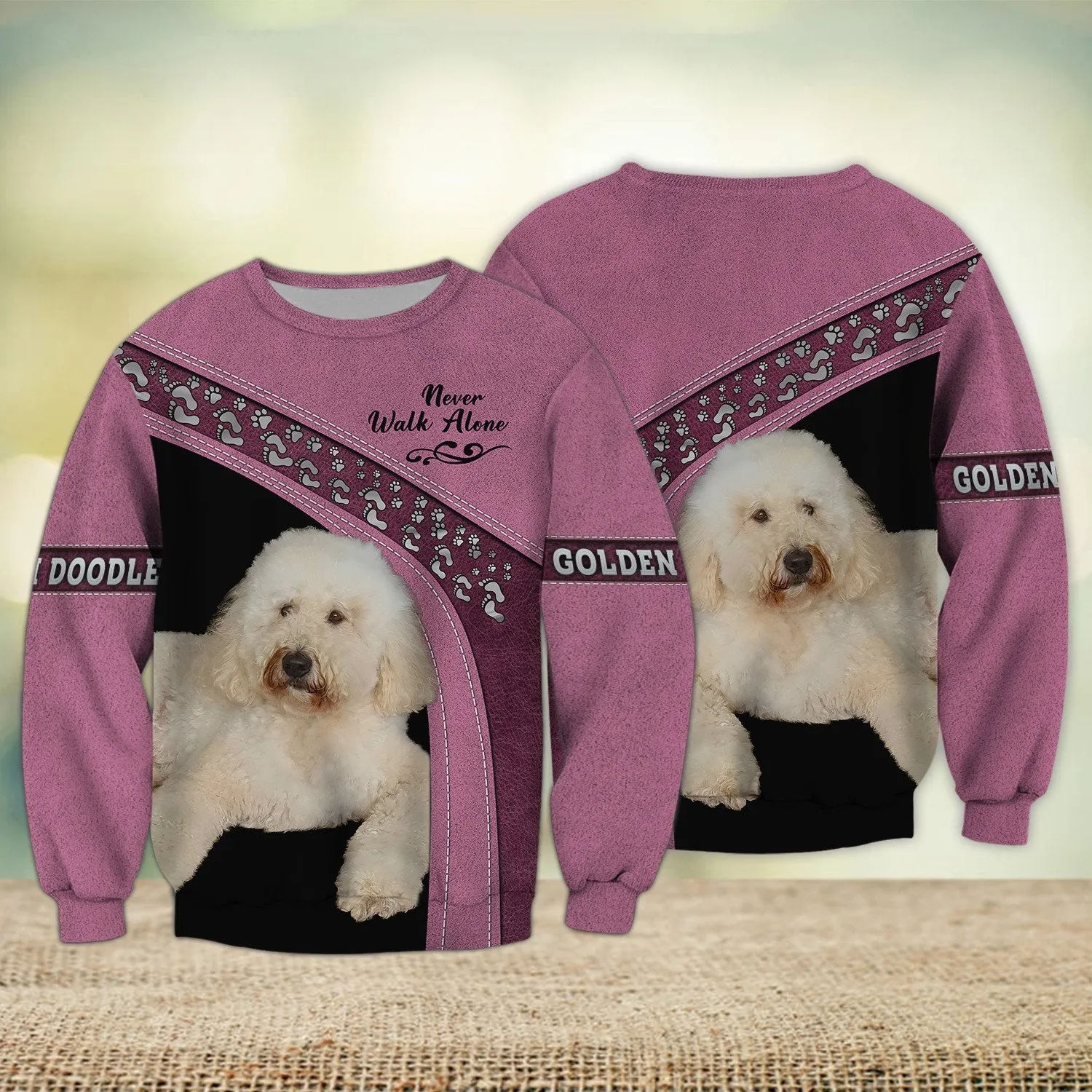 Golden Doodle Love Multicolor Option Never Walk Alone Love 3D Full Print Shirts, Sweatshirt for Dog Lovers Christmas