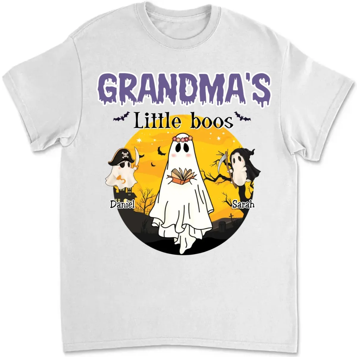 Grandma - Halloween Gift For Grandma Little Boos Shirt - Personalized Unisex T-Shirt