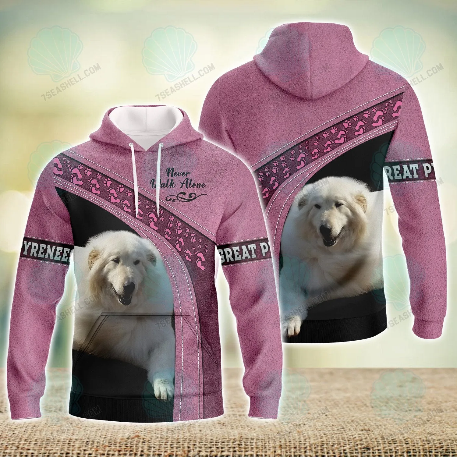 Great Pyrenees Never Walk Alone 3D Full Print Shirts, Christmas Dog Memorial Gifts for loss of Dog