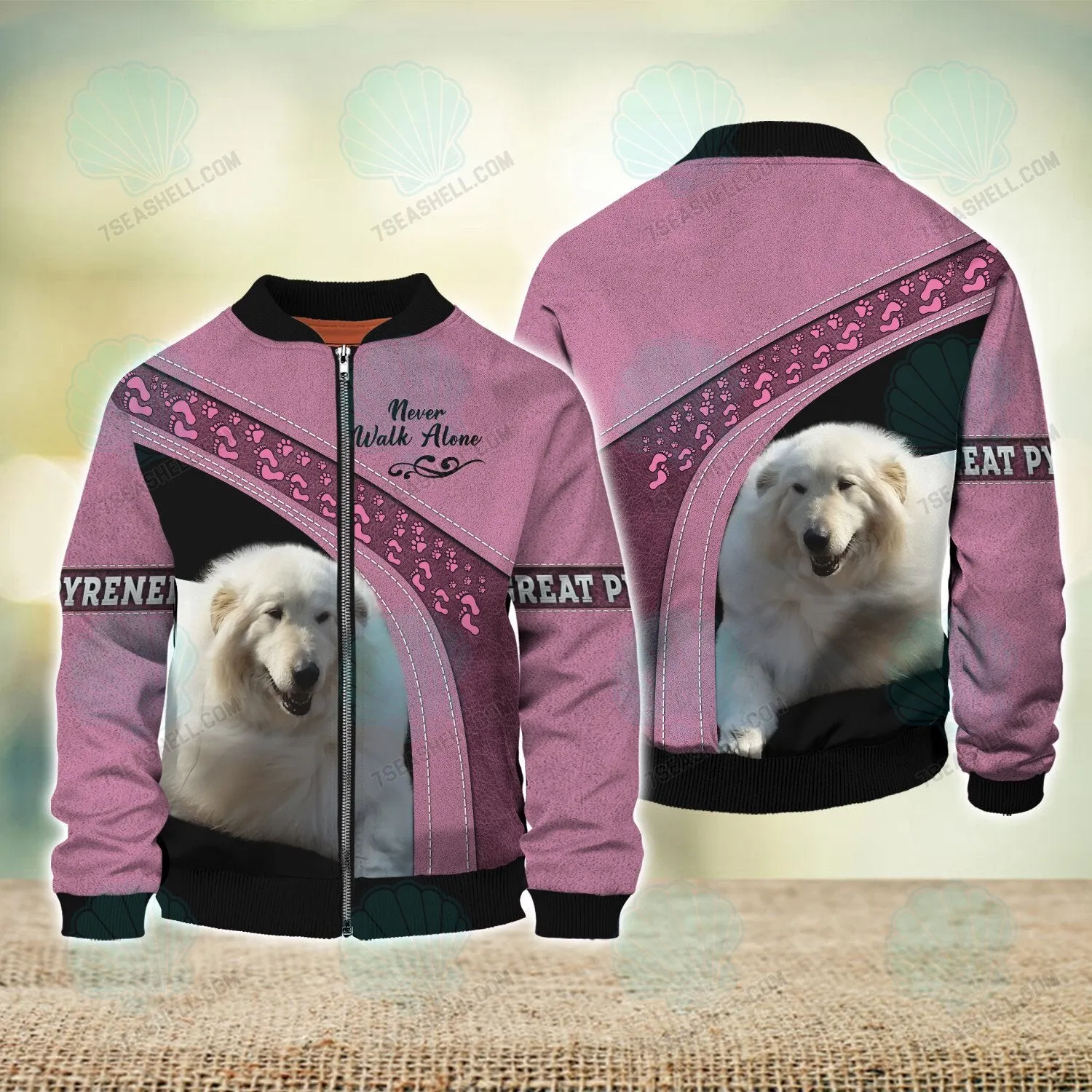 Great Pyrenees Never Walk Alone 3D Full Print Shirts, Christmas Dog Memorial Gifts for loss of Dog