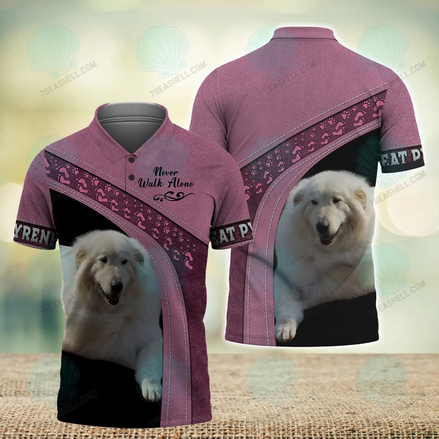 Great Pyrenees Never Walk Alone 3D Full Print Shirts, Christmas Dog Memorial Gifts for loss of Dog