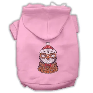 Hipster Penguin Rhinestone Dog Hoodie Light Pink S (10)