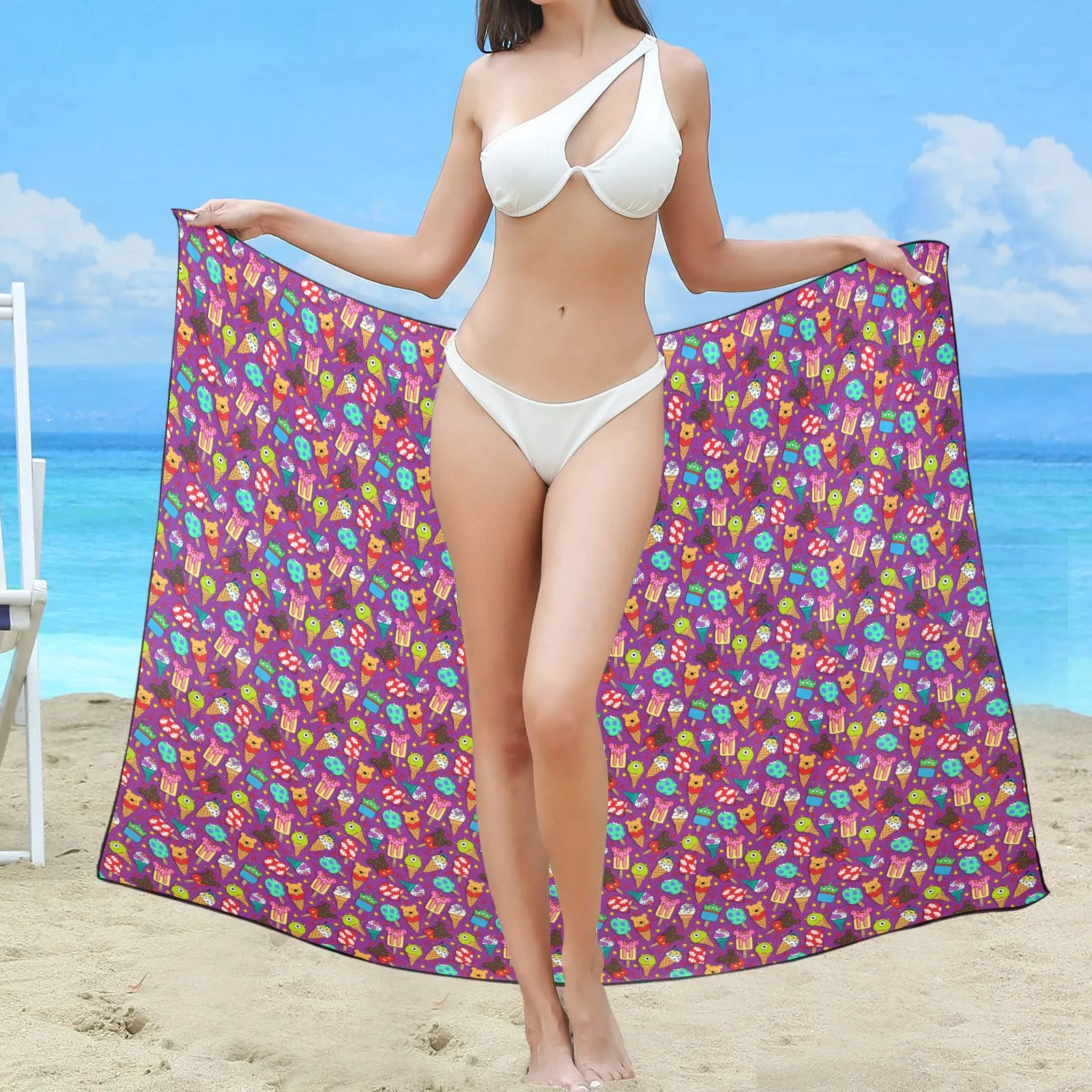 Ice Cream Long Beach Sarong Wrap