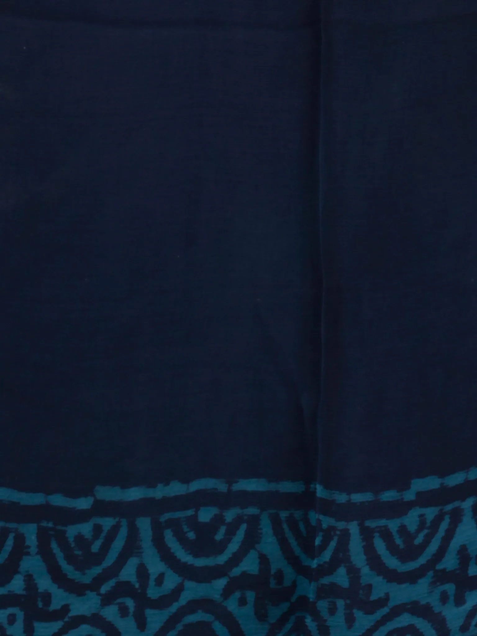 Indigo Blue Hand Block Printed Chiffon Saree with Zari Border - S031702765