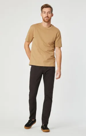 JAKE SLIM LEG IN BLACK COFFEE SATEEN