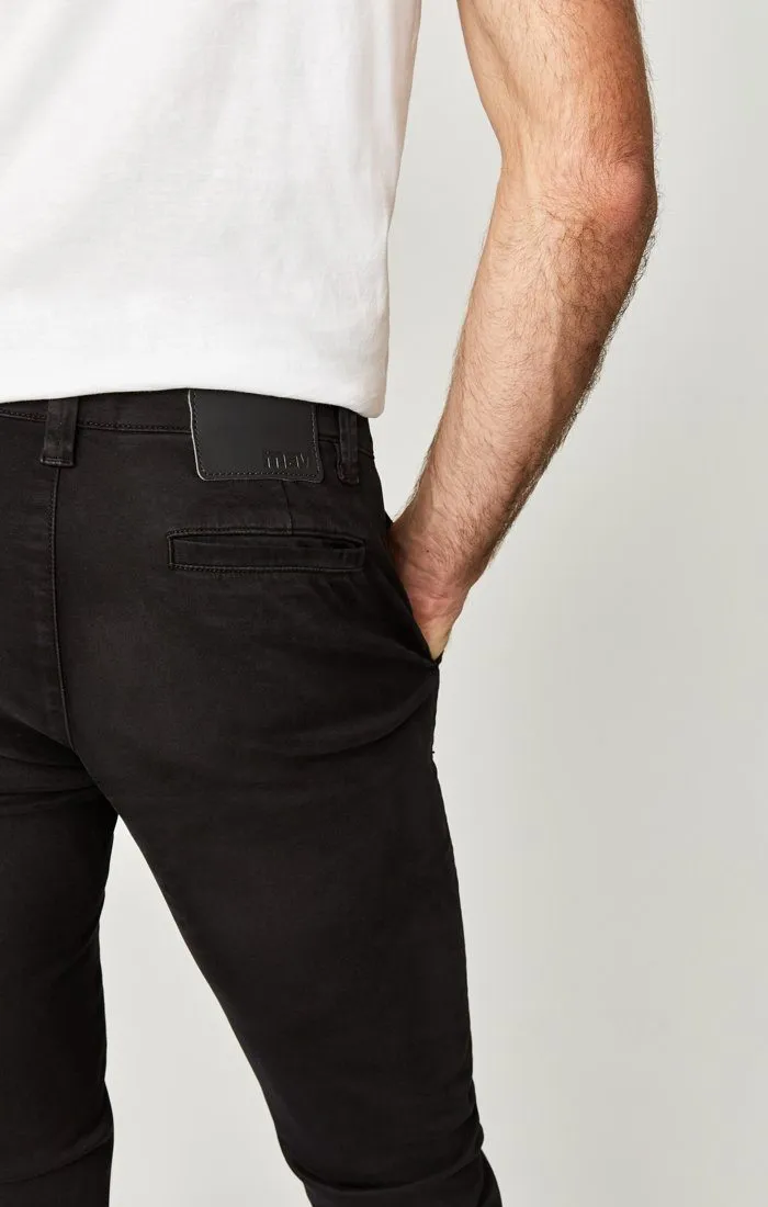 JOHNNY SLIM CHINO IN BLACK SATEEN TWILL