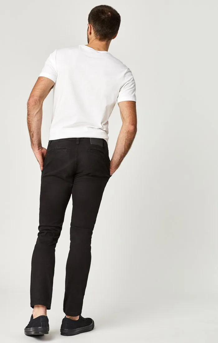 JOHNNY SLIM CHINO IN BLACK SATEEN TWILL