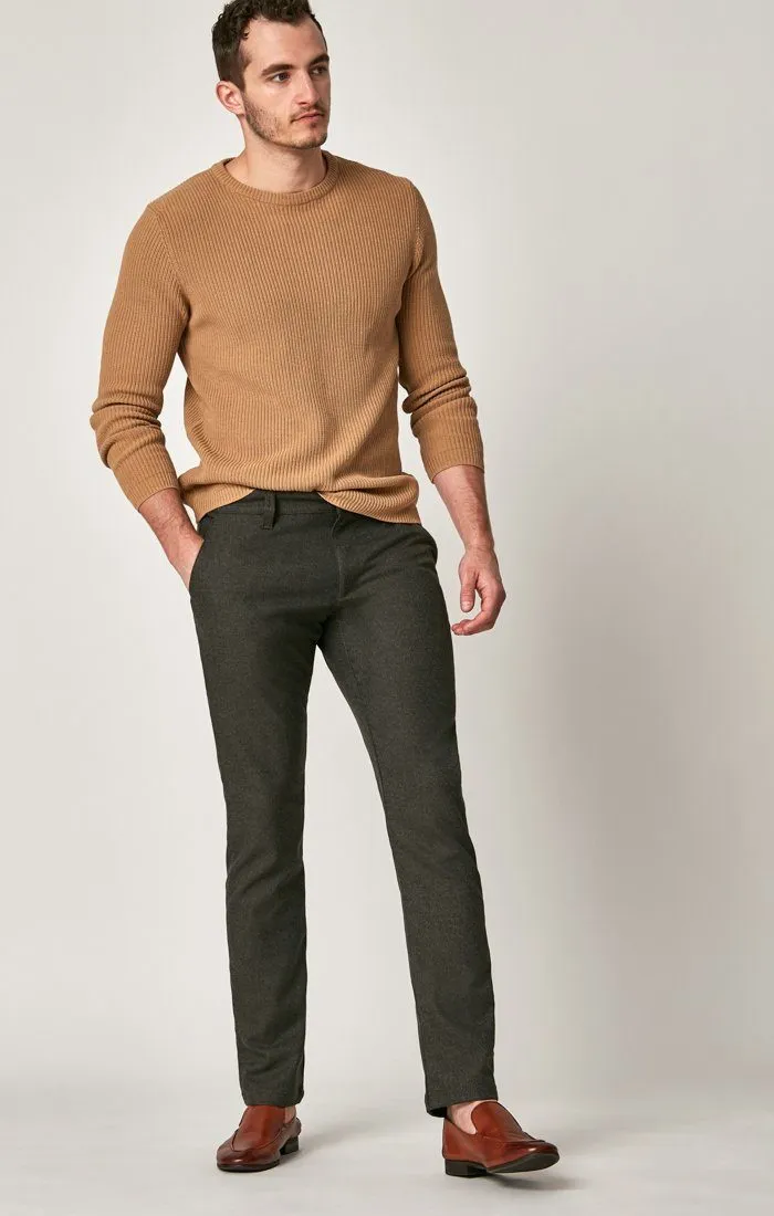 JOHNNY SLIM CHINO IN BROWN FEATHER TWEED