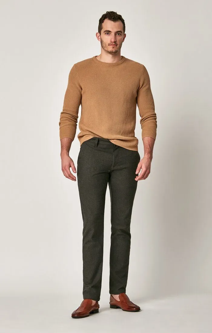 JOHNNY SLIM CHINO IN BROWN FEATHER TWEED