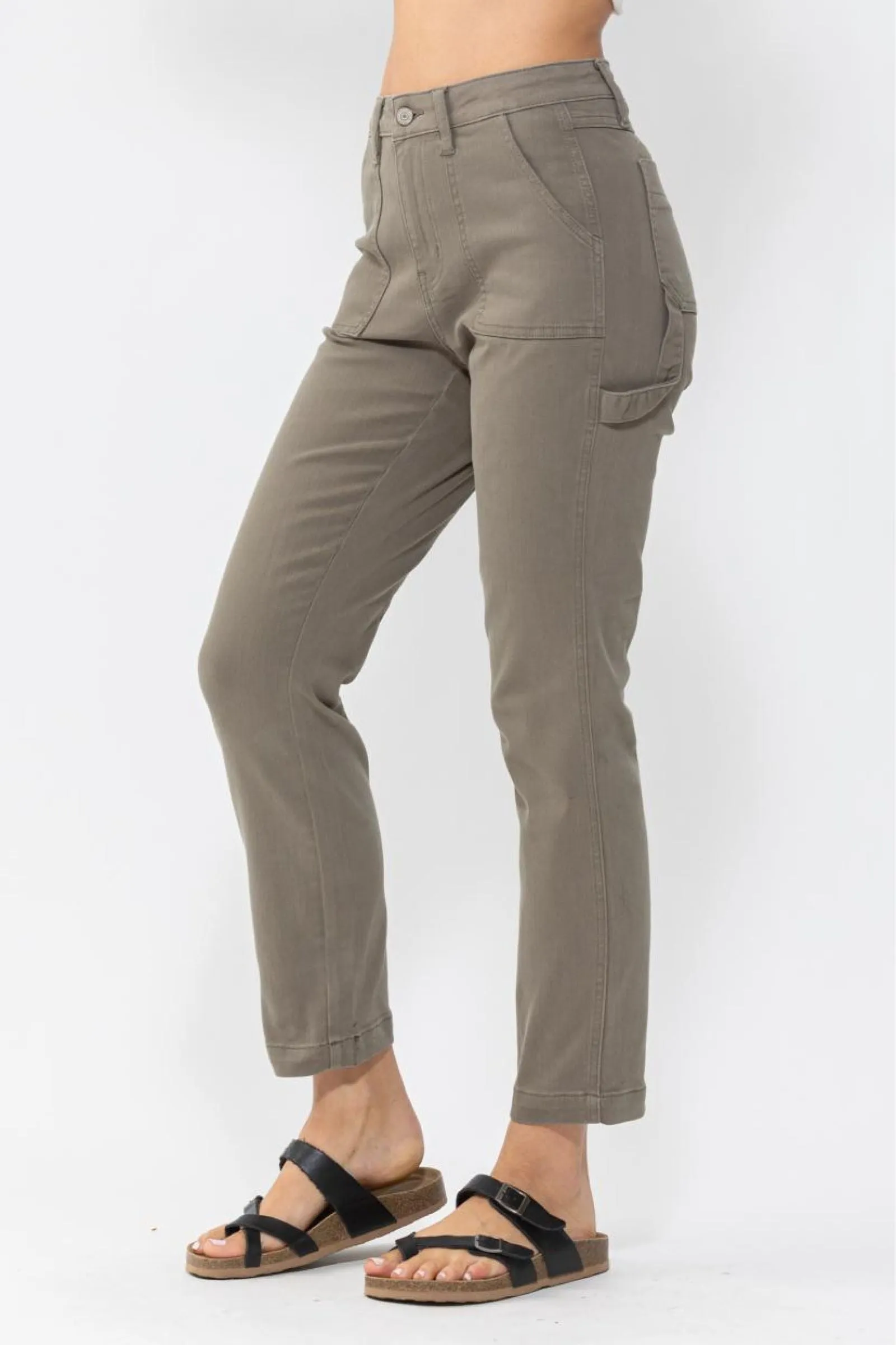 Judy Blue High Waist Olive Utility Slim Denim 88193