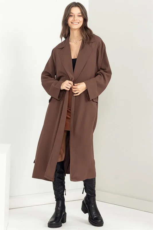 KEEP ME CLOSE BELTED WOMENS TRENCH COAT