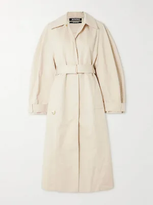 Le Trench Bari belted cotton and linen-blend trench coat