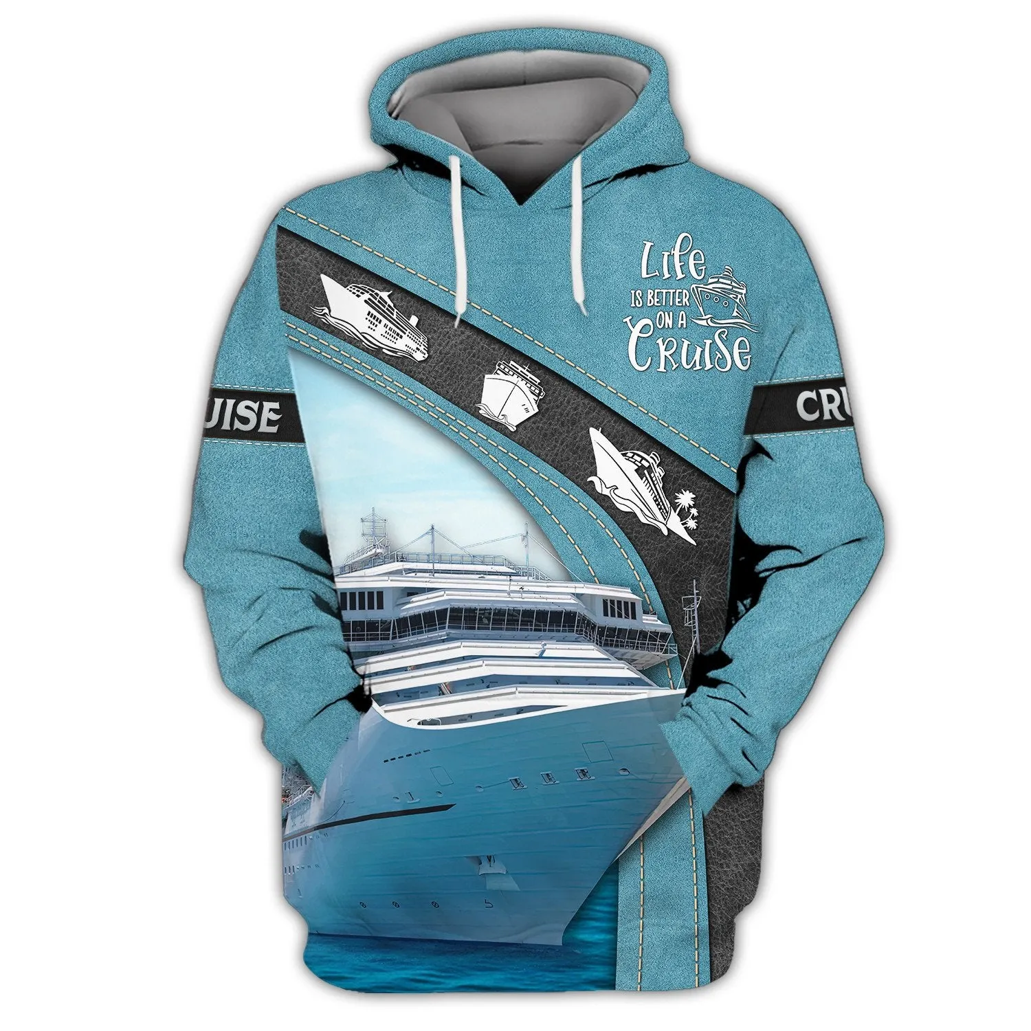 Life is better on a Cruise, Cruising Personalized Name 3D Sweatshirt Zipper Hoodie, Gift For Cruise Lovers