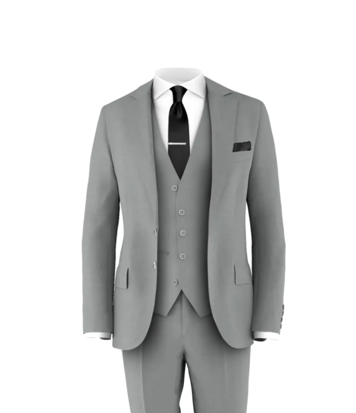 Light Grey Suit Black Tie