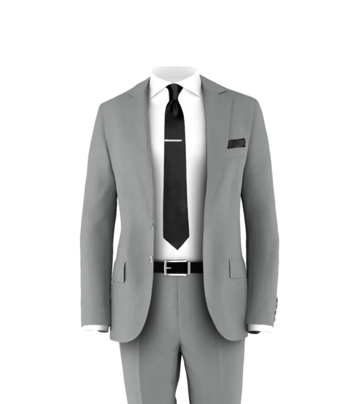 Light Grey Suit Black Tie