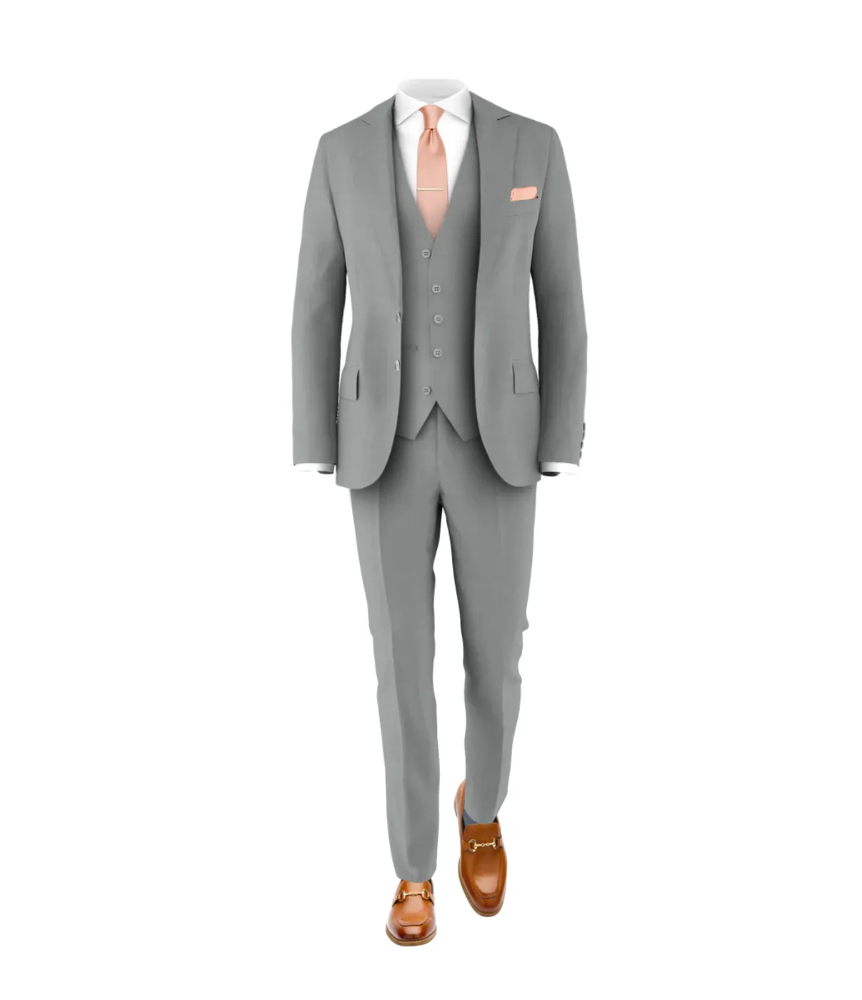 Light Grey Suit Blush Tie