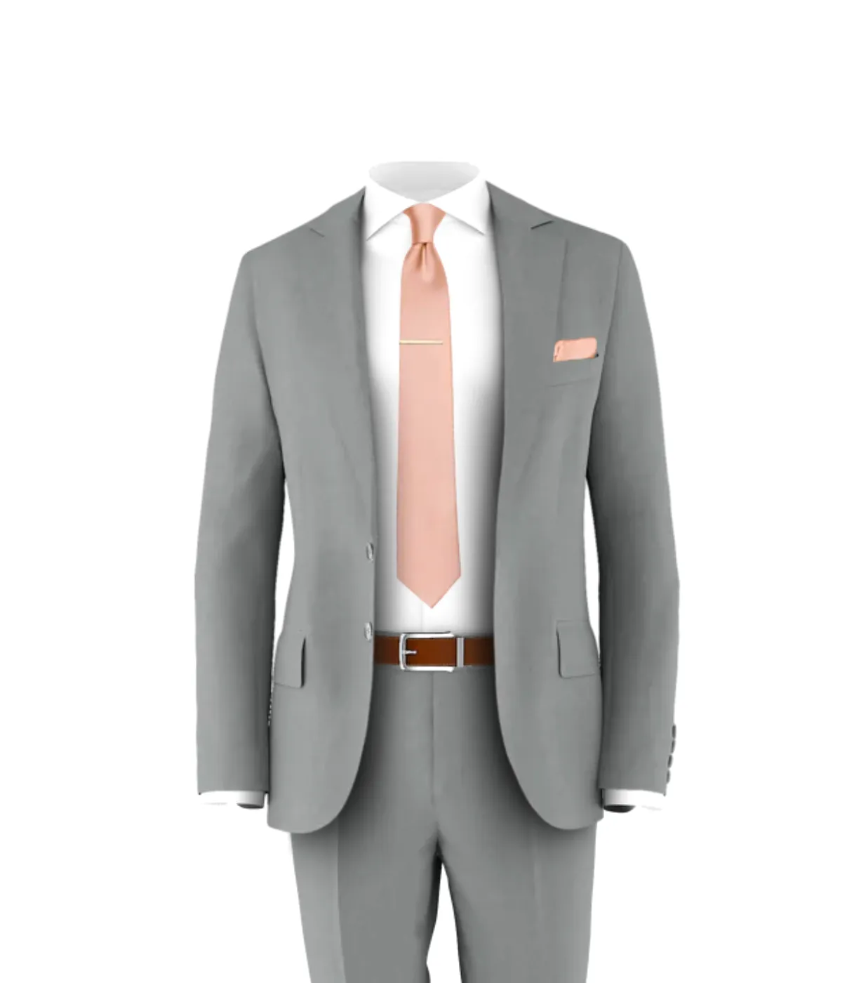 Light Grey Suit Blush Tie