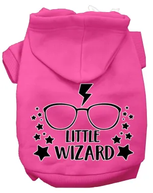 Little Wizard Screen Print Dog Hoodie Bright Pink Xs