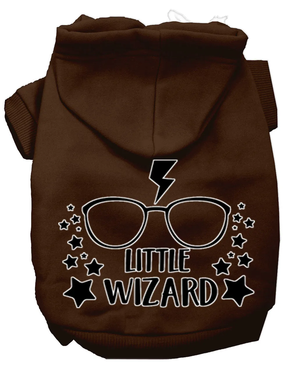 Little Wizard Screen Print Dog Hoodie Brown Xxl