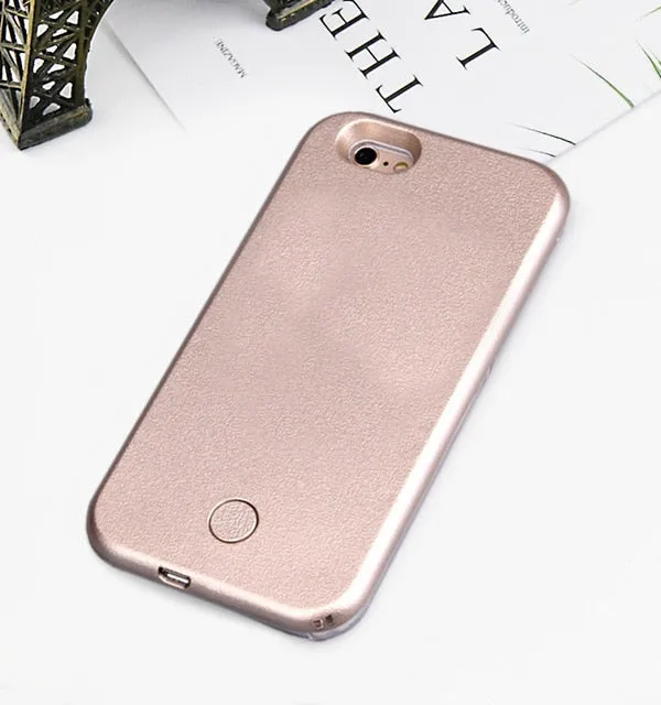 Luxury Luminous Phone Case For iPhone 6 6s 7 8 Plus X Perfect Selfie Light Up Glowing Case Cover for iPhone 5 5s SE Phone Bag