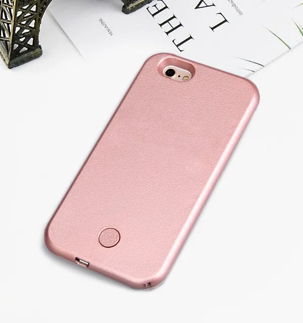 Luxury Luminous Phone Case For iPhone 6 6s 7 8 Plus X Perfect Selfie Light Up Glowing Case Cover for iPhone 5 5s SE Phone Bag