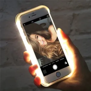 Luxury Luminous Phone Case For iPhone 6 6s 7 8 Plus X Perfect Selfie Light Up Glowing Case Cover for iPhone 5 5s SE Phone Bag