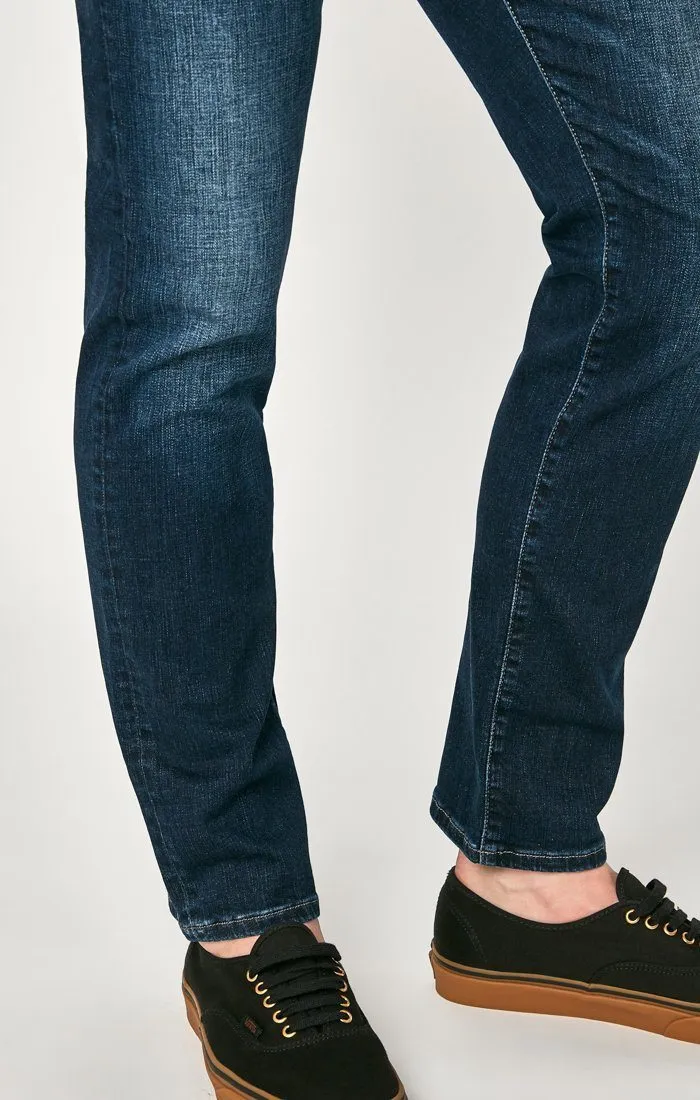 MARCUS SLIM STRAIGHT LEG IN DEEP BLUE CASHMERE