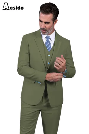 Men's Suit 3 Piece Single Buttons Jacket (Blazer Vest Pants)